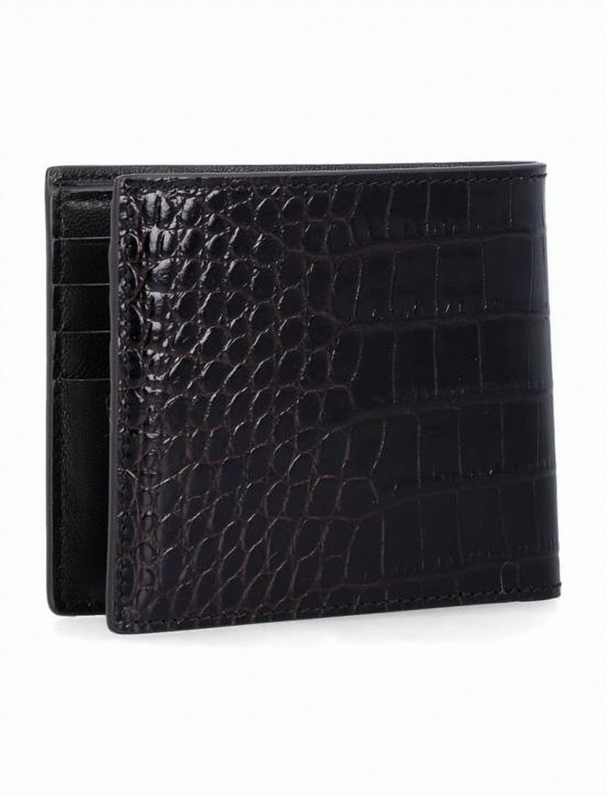 Tom Ford Textured Crocodile Pattern Bifold Wallet By Tom Ford
