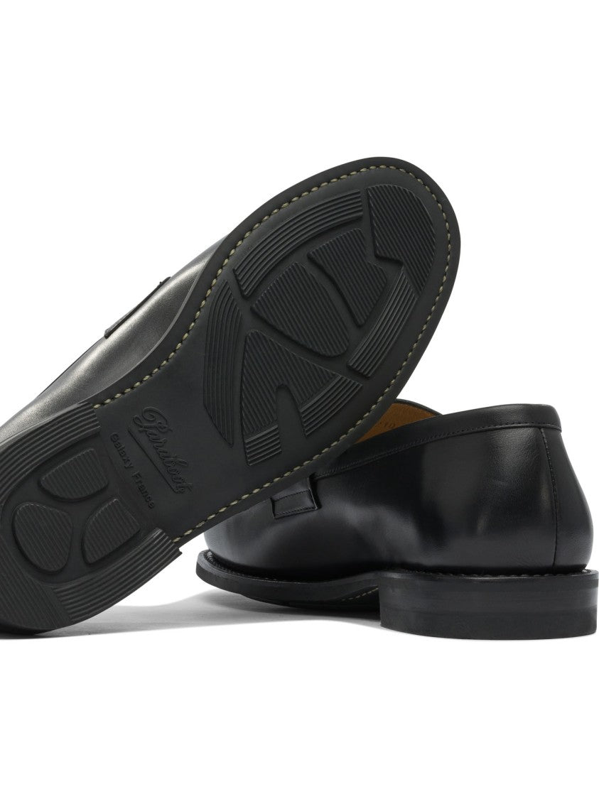 Paraboot Penny Strap Black Leather Loafers