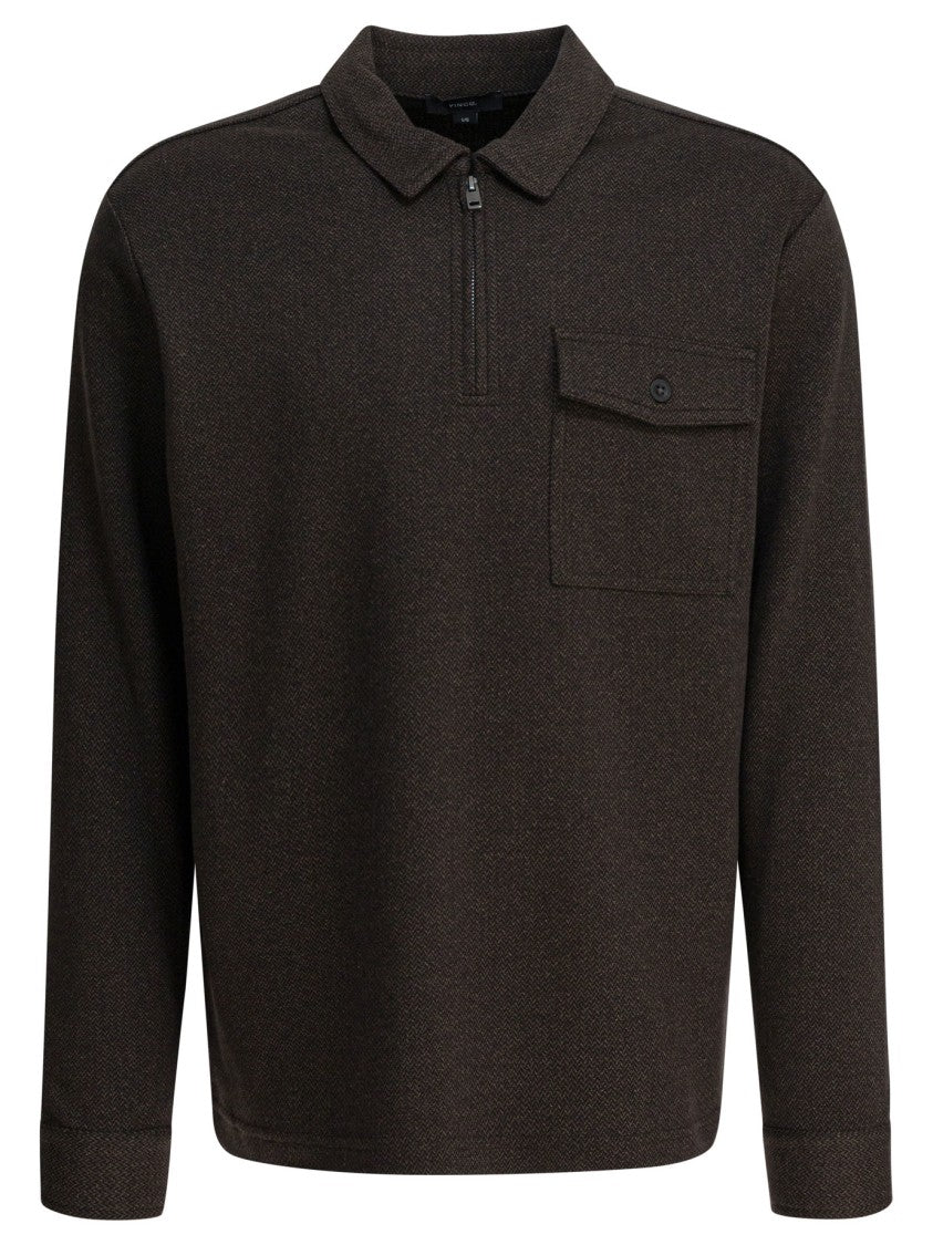 Vince Cotton-Poly-Wool Polo Shirt