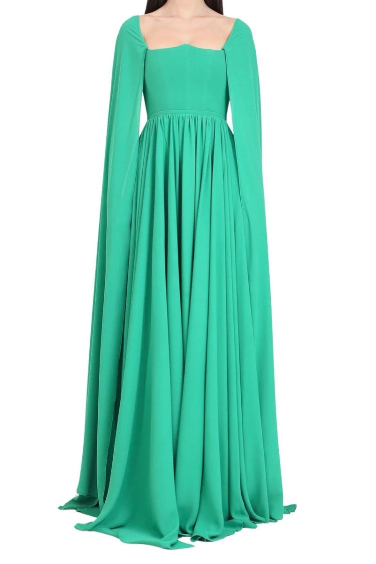 Santas* Long Stretch Dress - Green
