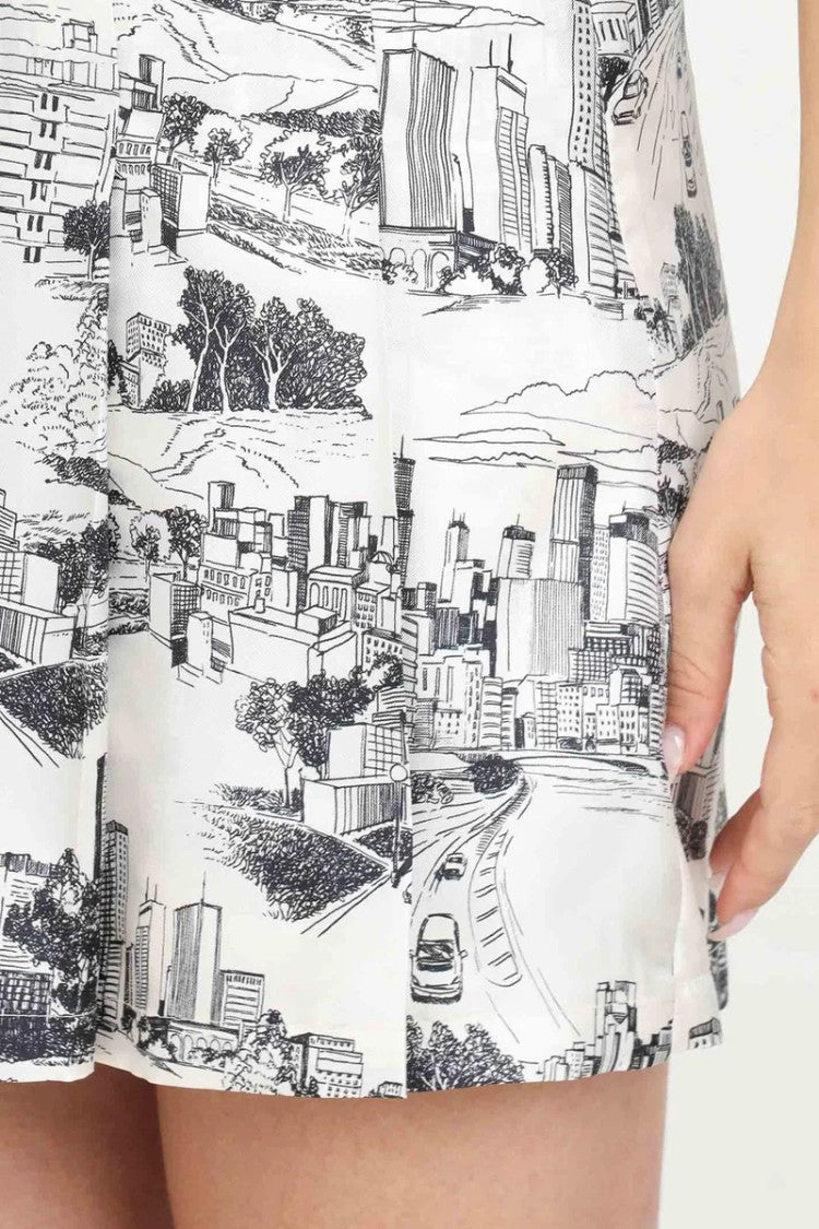 Max Mara Silk Shorts - White/Black