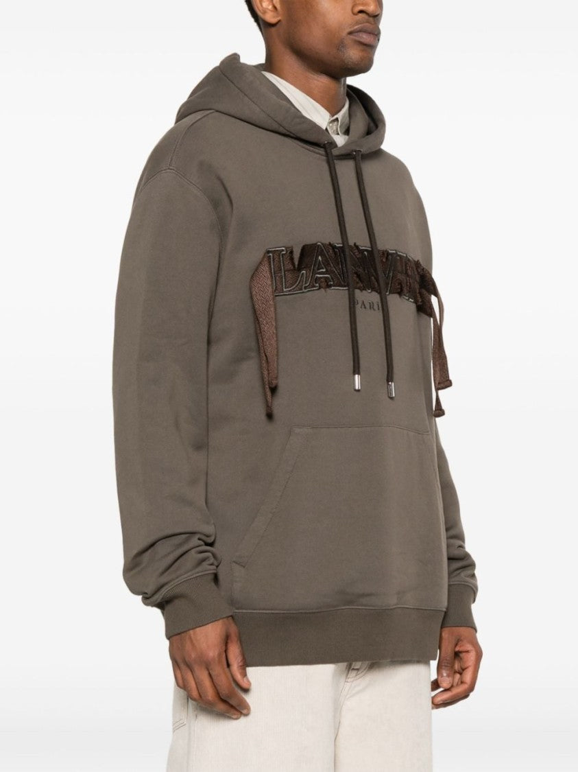 Lanvin Dark Olive Green Cotton Jersey Hoodie