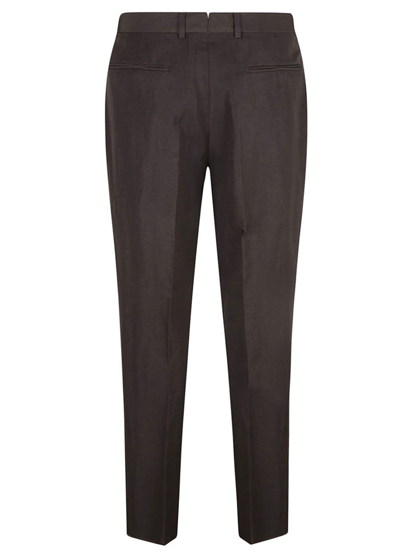 Zegna Tailored Brown Trousers With Subtle Pleats