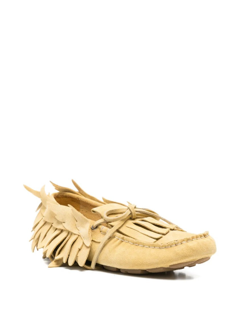 Alberta Ferretti Moccasin-Style Shoes With Layered Fringe And Bow Detail