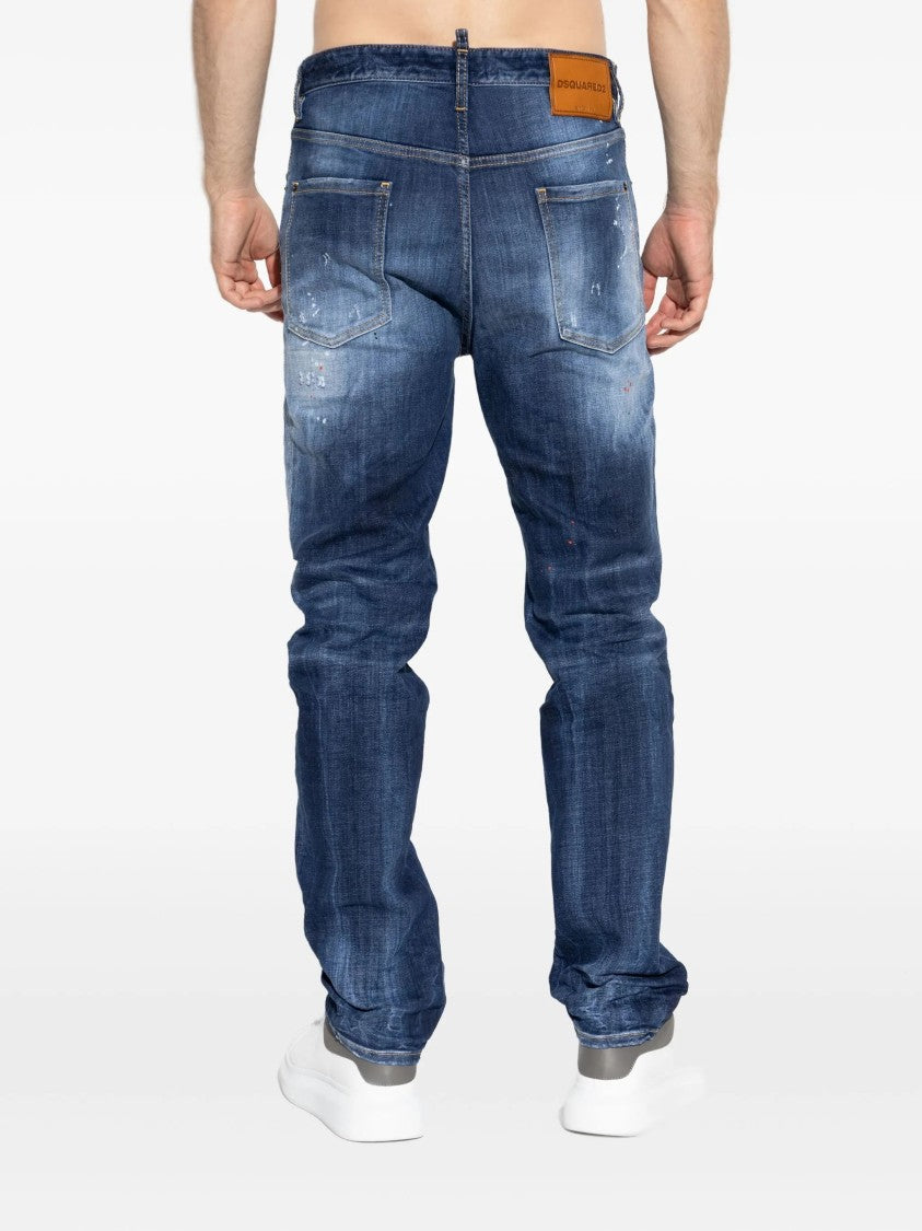 Dsquared2 642 Jean Dark Distressed Splatter Jeans