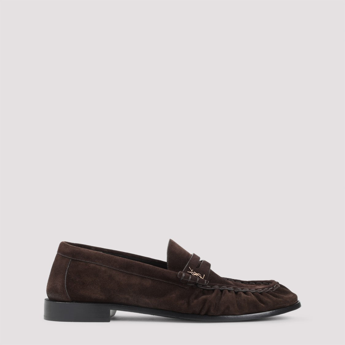 Saint Laurent Le Brown Suede Leather Loafers