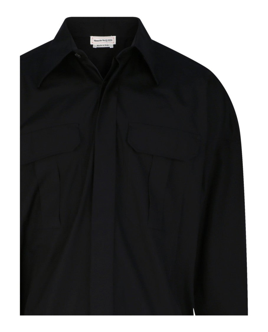 Alexander Mcqueen Drop Shoulder Military Shirt