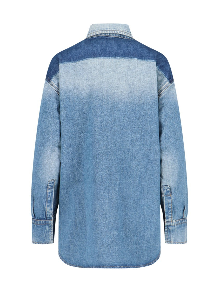 Victoria Beckham Oversized Denim Shirt – Blue