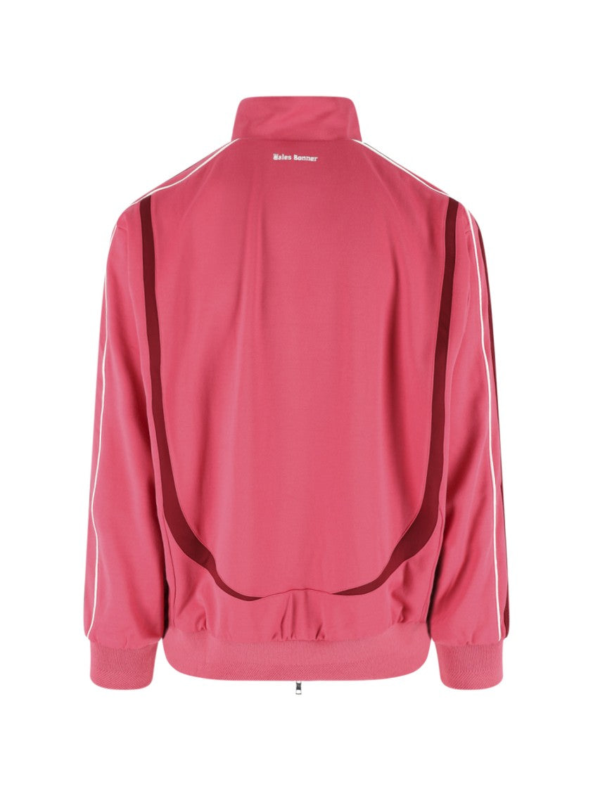 Adidas Originals By Wales Bonner Pink Knit Stand-Up Collar Sporty Sweater