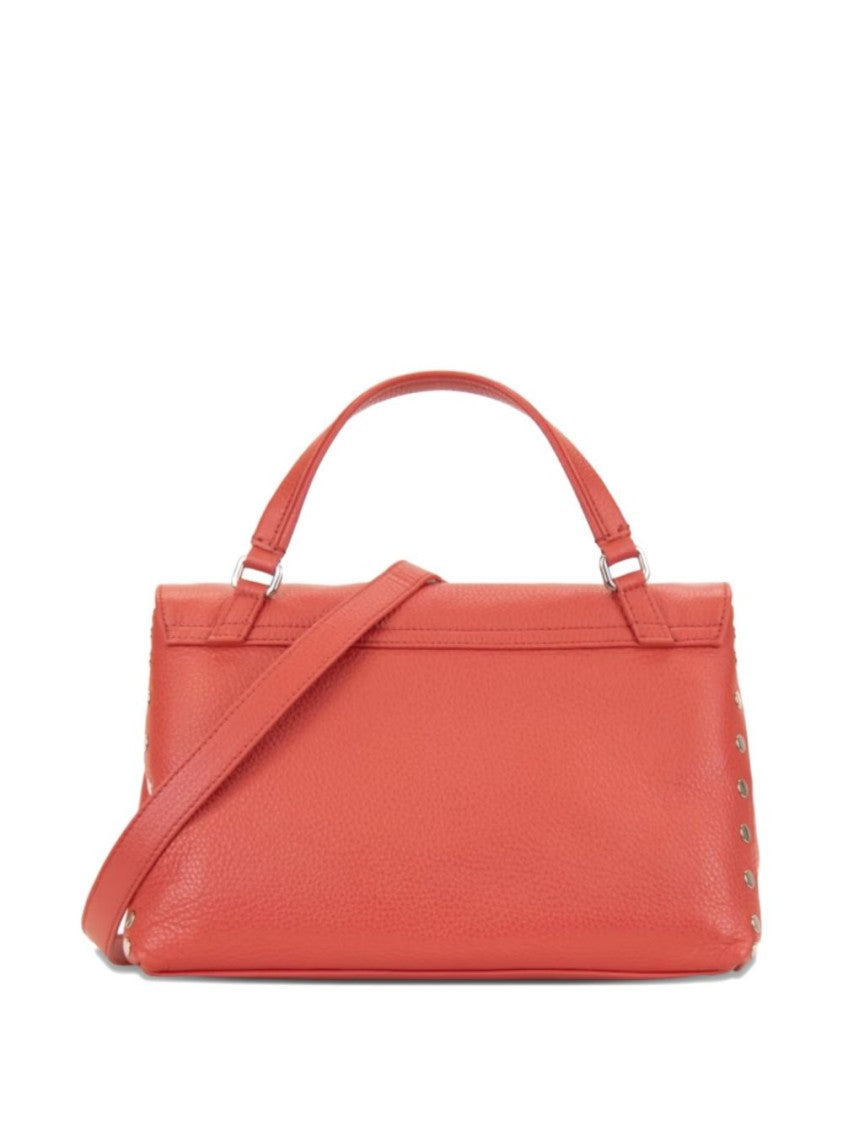 Zanellato Red Studded Detailing Top Handle Shoulder Bag