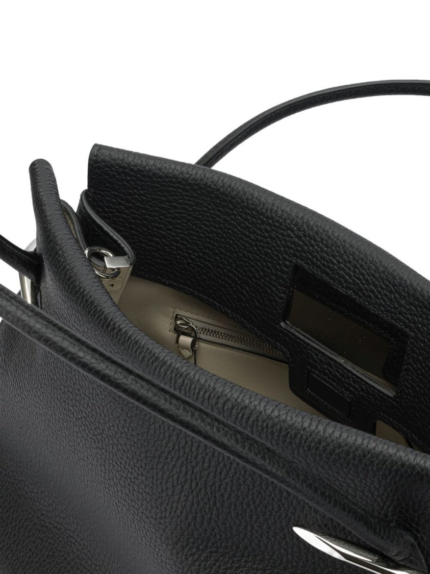 Givenchy Black Textured Silver Accents Silk Bag