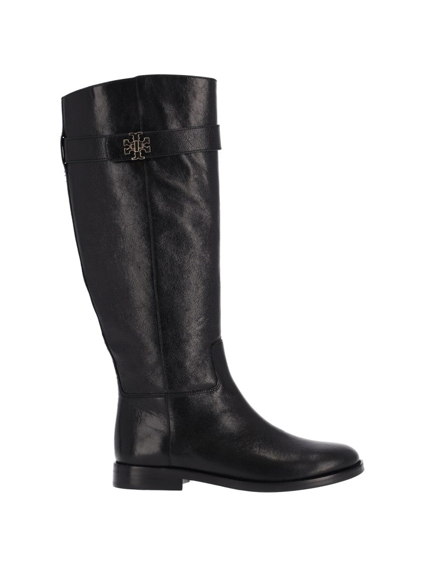 Tory Burch Black Lock Ridin Leather Boots
