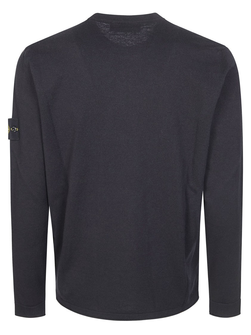 Stone Island Crew Neck Ribbed Neckline Sweatshirt