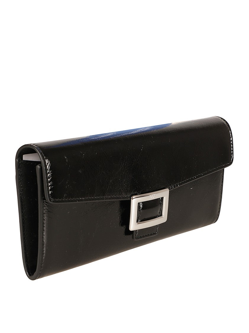 Roger Vivier Patent Leather Wallet Bag With Square Buckle