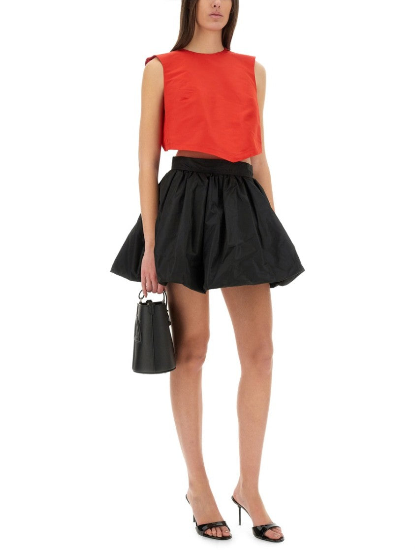 Patou Cropped Red Top With Open Back