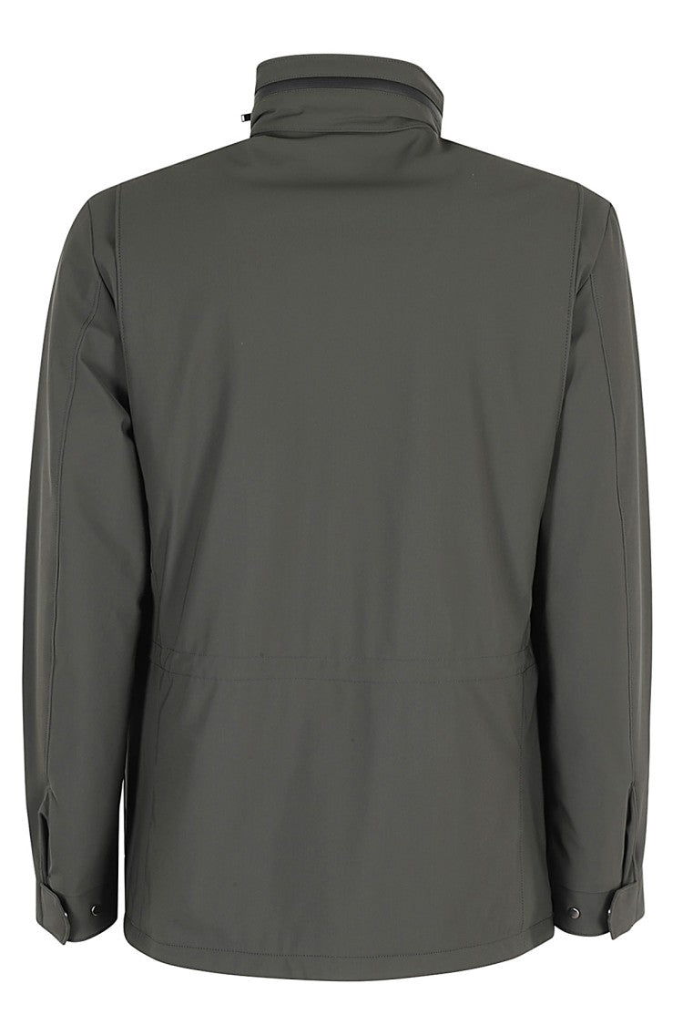 Duno Military Green Field Jacket With High Collar