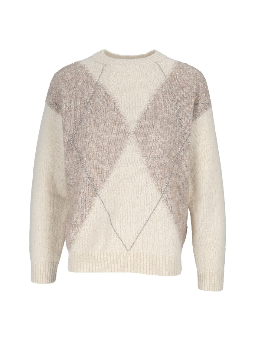 Peserico Knitted Sweater Diamond Pattern Sweater