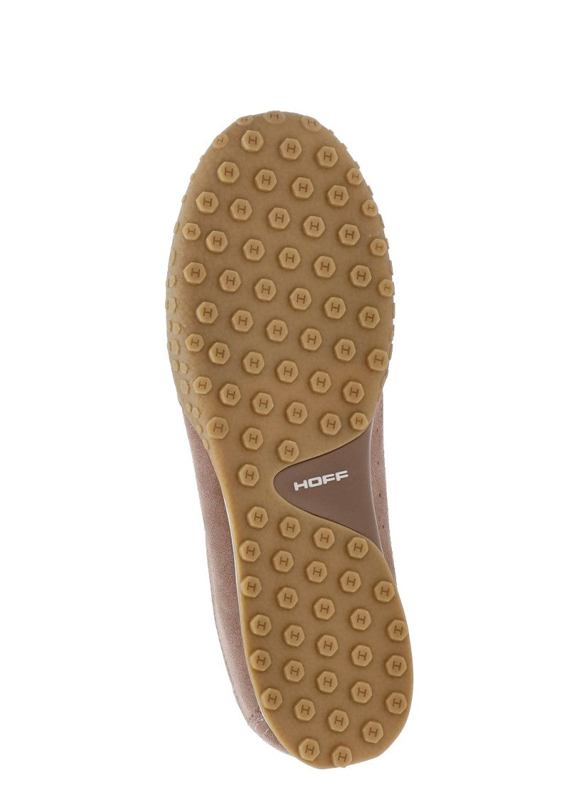 Hoff Light Brown Low-Profile Signature Logo Suede Sneakers