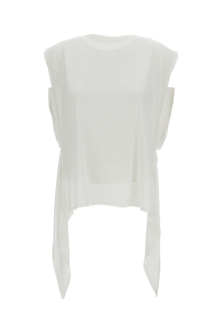 Jacquemus Paper-Effect Jersey Draped Apron Top