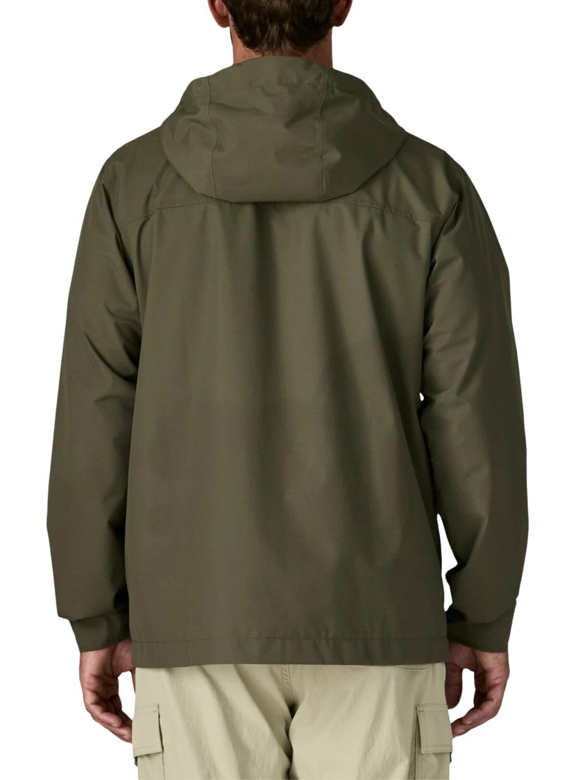 Patagonia Functional Brown Rain Jacket With Adjustable Features