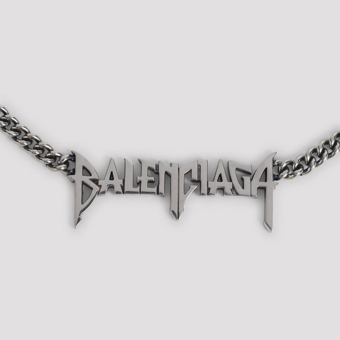 Balenciaga Bold Brass Chain Necklace With Central Pendant