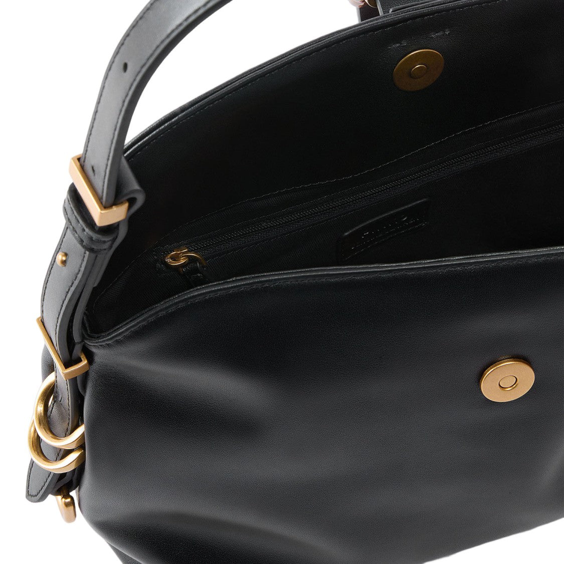 Pinko Black Leather Top Handle Bag