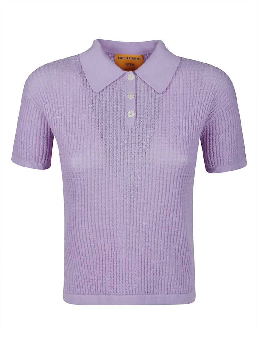 Guest In Residence Shrunken Cropped Ribbed Cashmere Polo Shirt