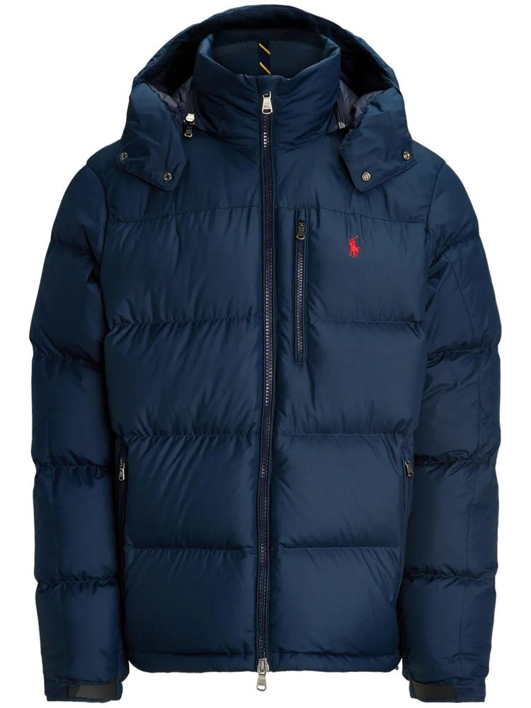 Polo Ralph Lauren Blue Quilted Insulated Detachable Hood Polyester Bomber Jacket