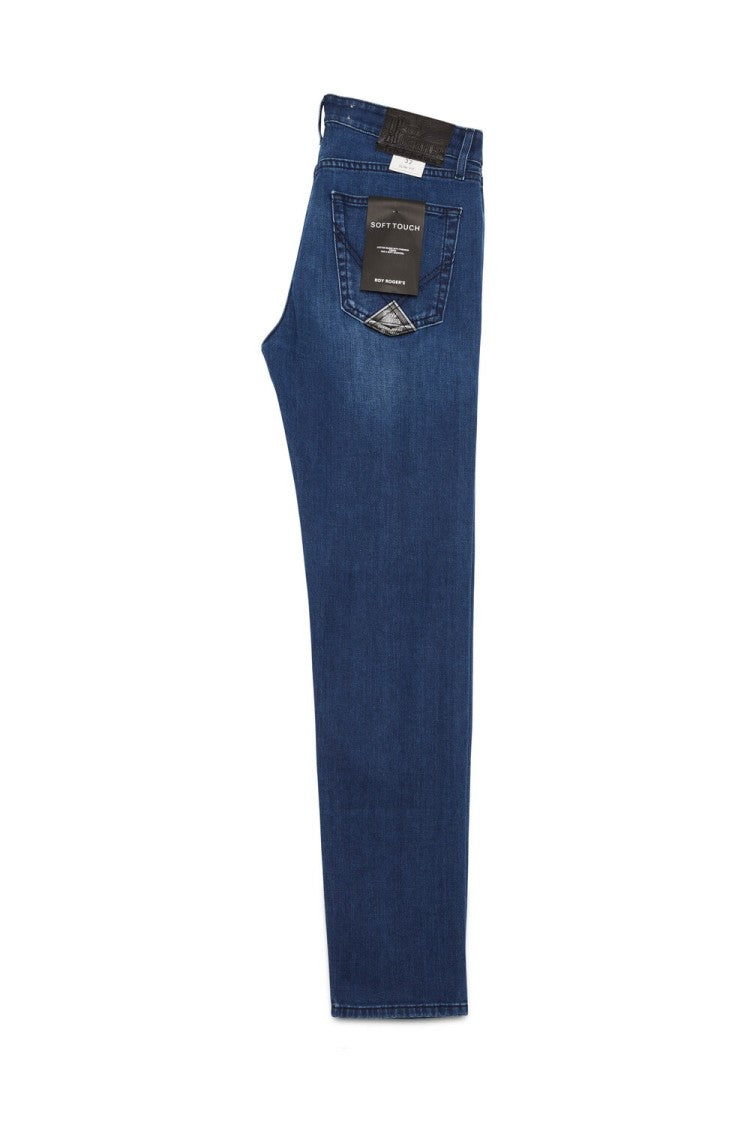 Roy Rogers Slim-Fit Dark Wash Contrast Stitching Jeans