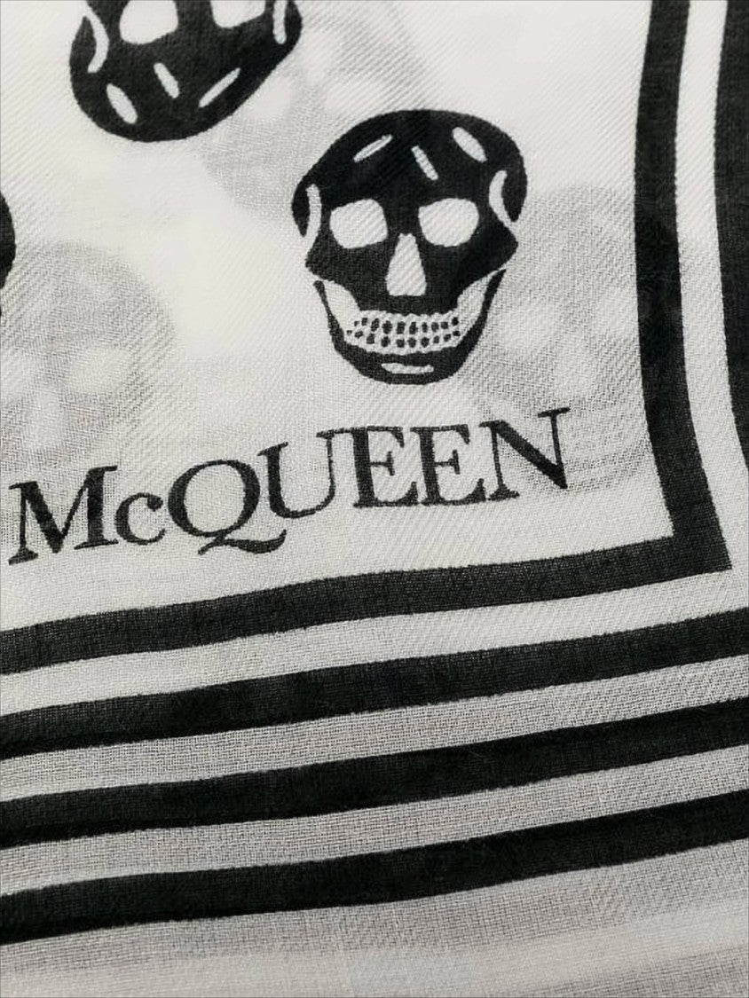 Alexander Mcqueen Rectangular Modal Scarf With Signature Skull Pattern