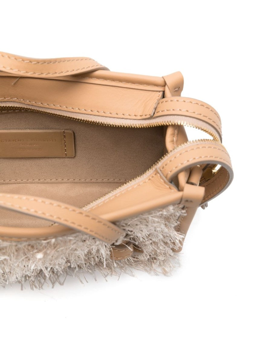 Gianni Chiarini Textured Pink Shopper Bag With Leather Accents