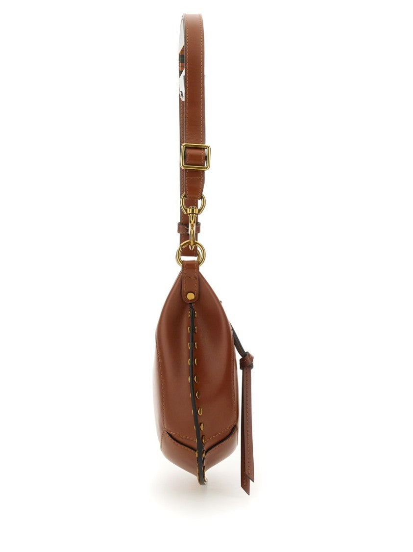 Isabel Marant Crescent-Shaped Shoulder Bag With Gold-Tone Studs