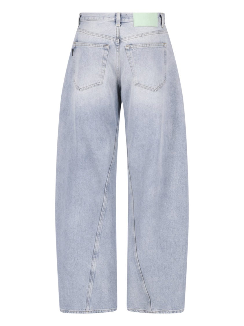 Haikure Light Blue Clyde Rounded-Leg Cotton Denim Jeans