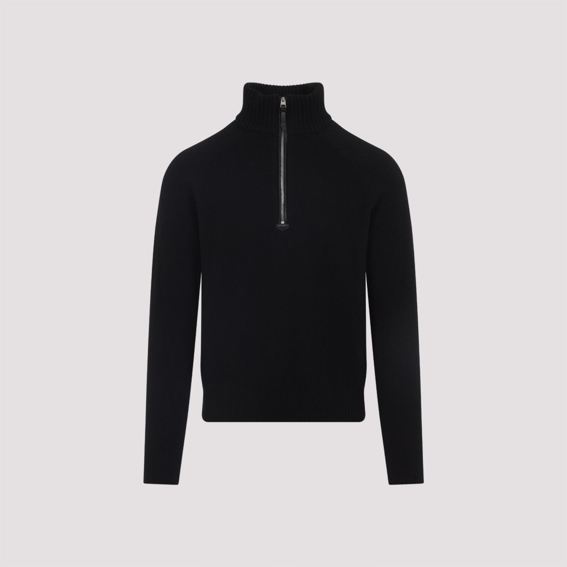 Tom Ford High Collar Black Wool-Cashmere Blend Sweater