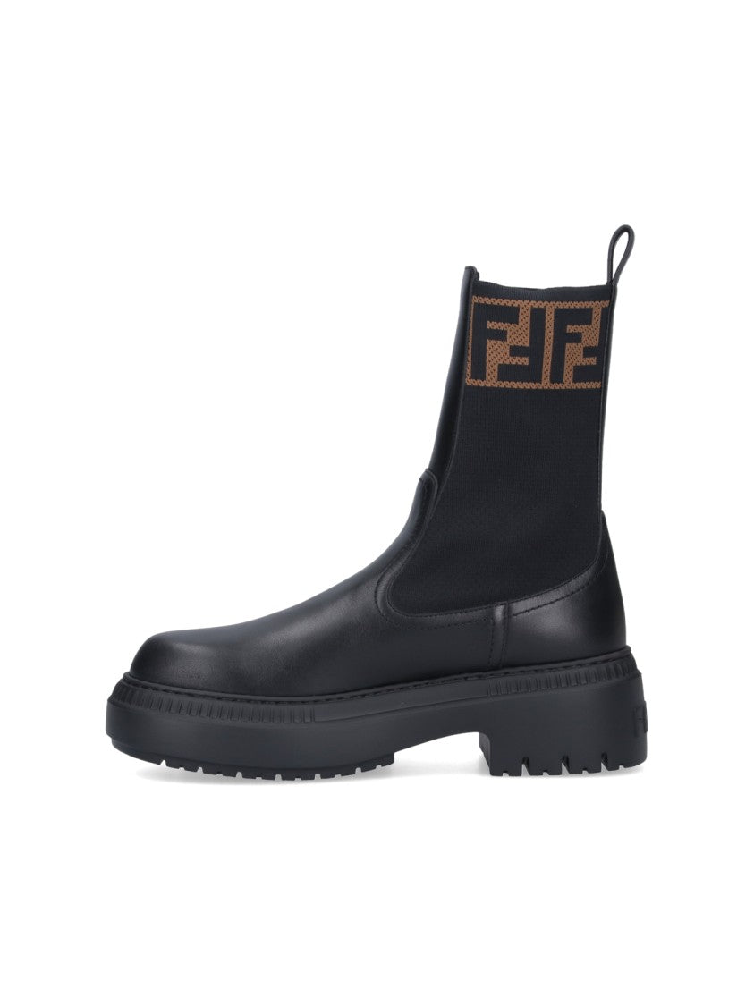 Fendi Domino Biker Boots – Black