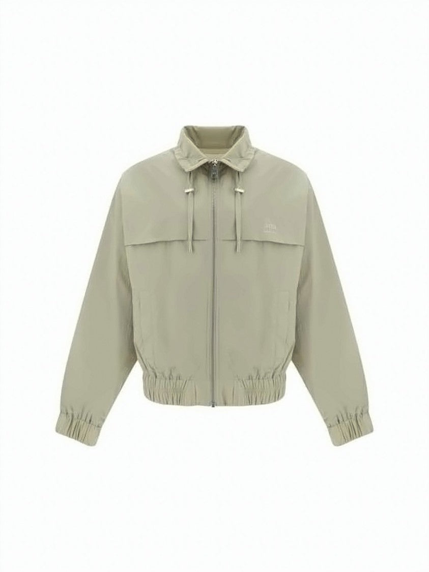 Ami Paris Lightweight Neutrals Windbreaker With Front Zipper Closure