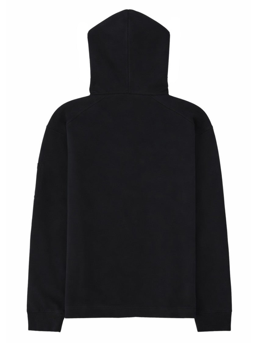 C.P. Company Half-Zip Sleeve Emblem Cotton Hoodie