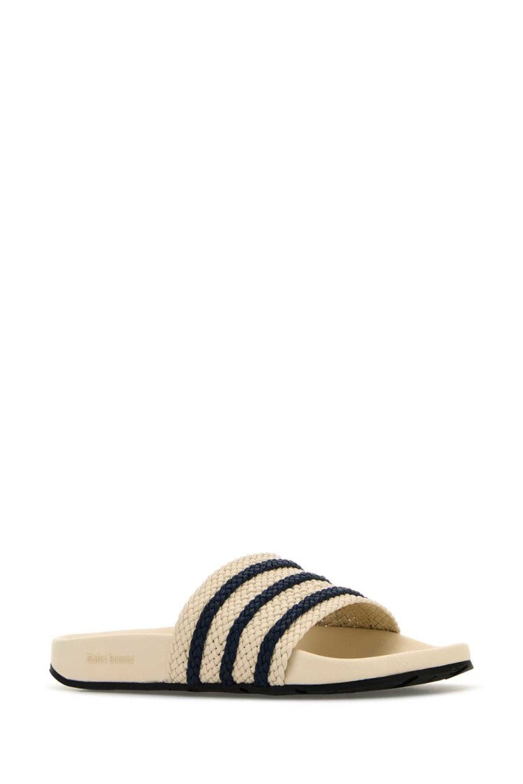 Wales Bonner X Adidas Ivory Leather Adilette Slippers