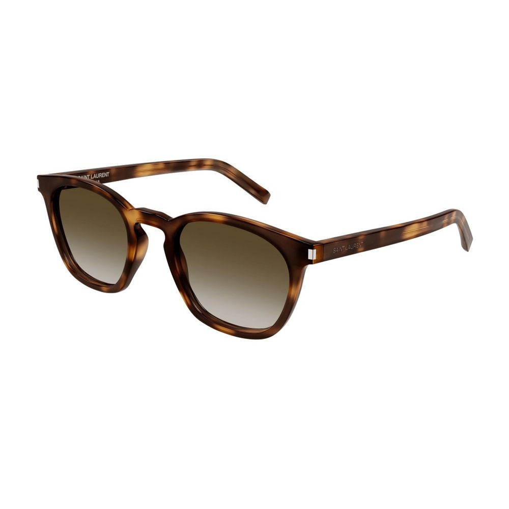 Saint Laurent Sl 28 Linea Corner Angle Panthos-Shape Light Havana Acetate Sunglasses