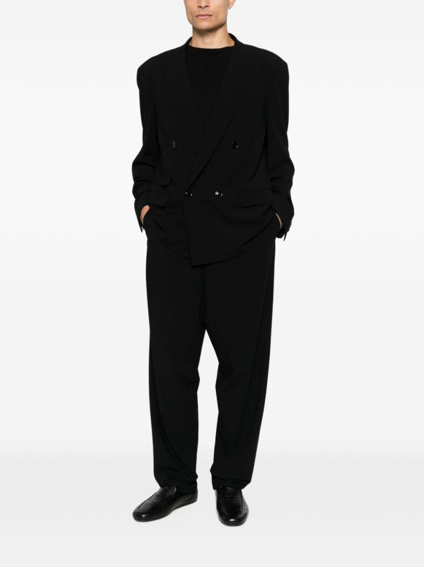 Giorgio Armani Double-Breasted Structured Padded-Shoulder Blazer
