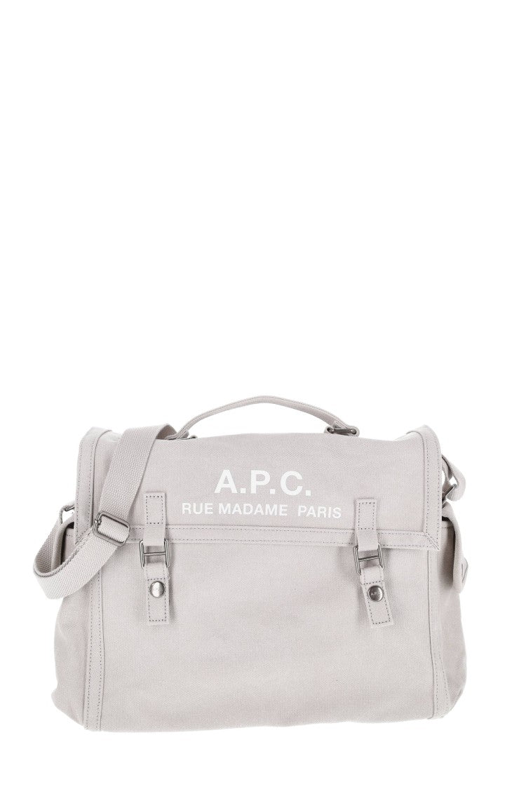 A.P.C. Grey Raw Cotton Canvas Messenger Bag