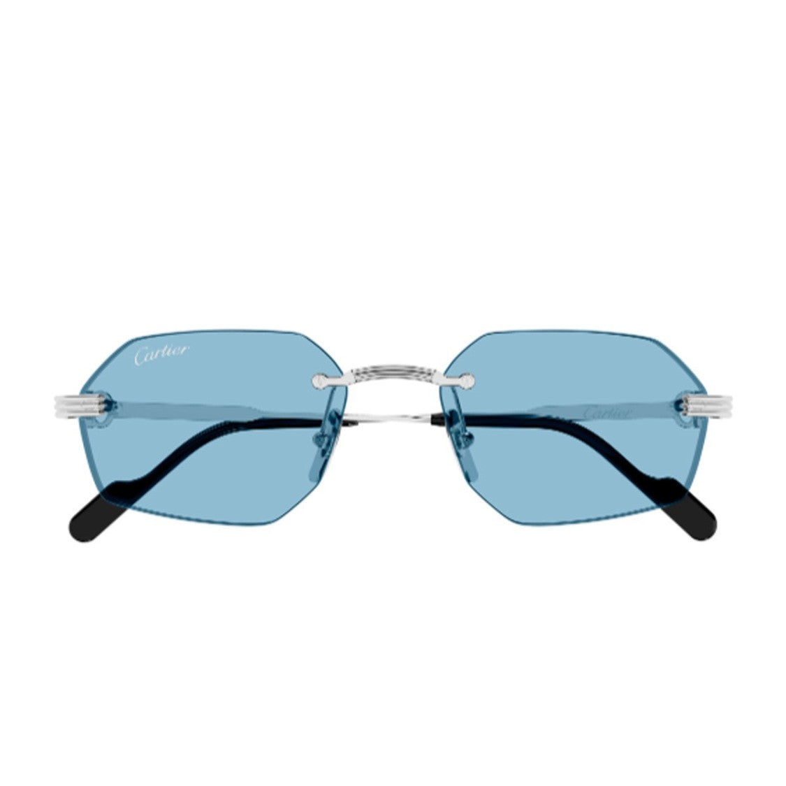 Cartier Silver Linea Première De Cartier Metal Geometric Sunglasses