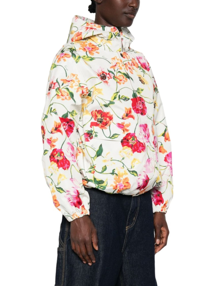 Kenzo Floral Print Lightweight Hooded Jacket