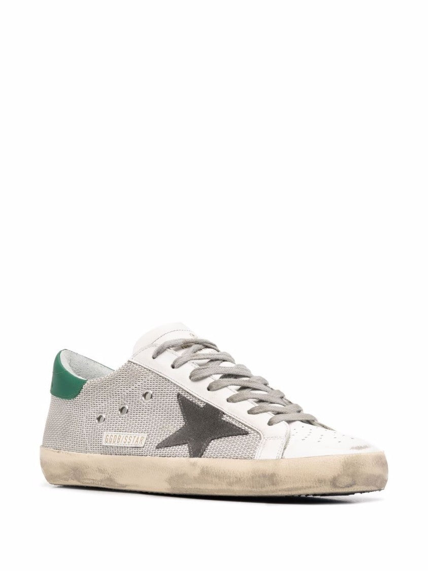 Golden Goose Distressed Leather Sneakers With Signature Star Patch