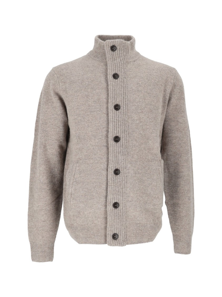Barbour Wool High Collar Zip-Through Knit
