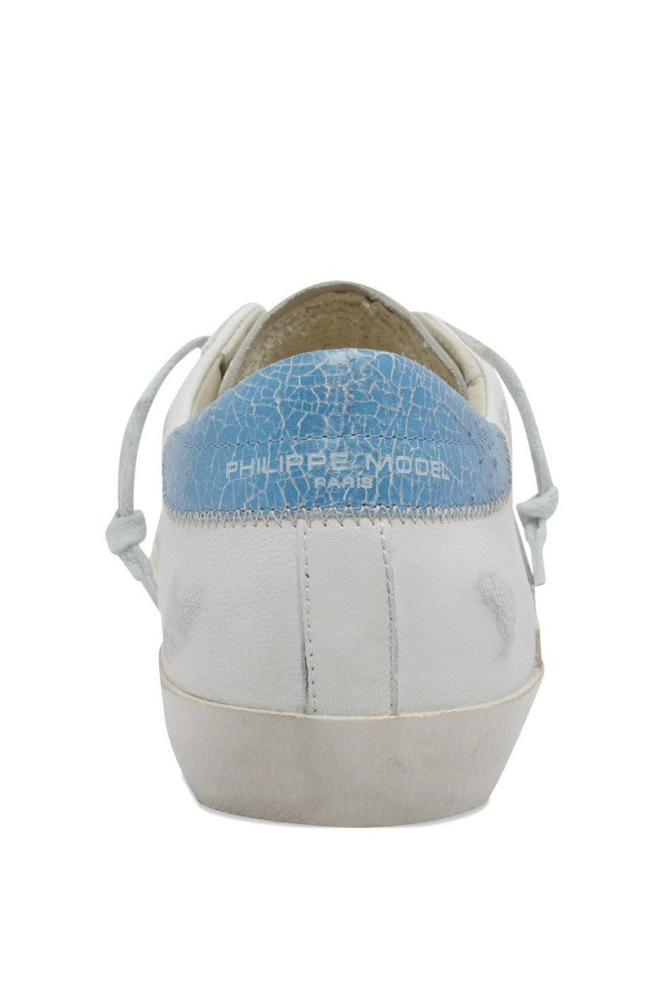 Philippe Model White Prsx Distressed Suede Toe Cap Leather Sneakers