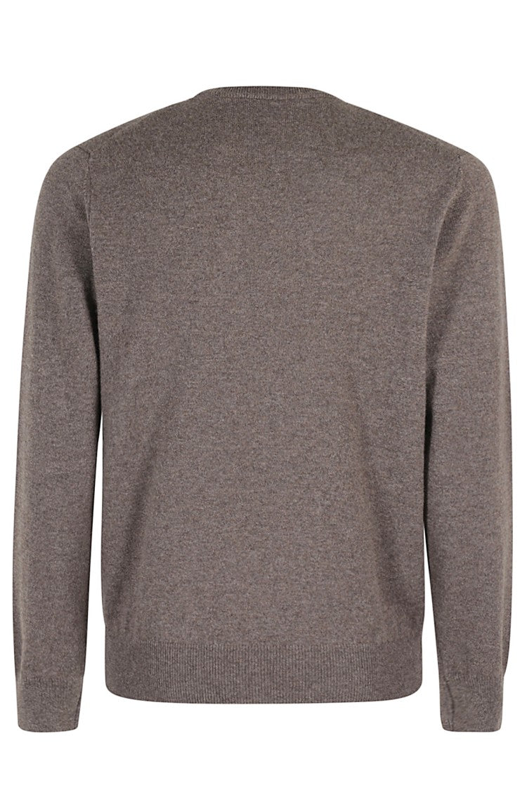 Filippo De Laurentis Classic Crew Neck Cashmere Sweater With Ribbed Hem