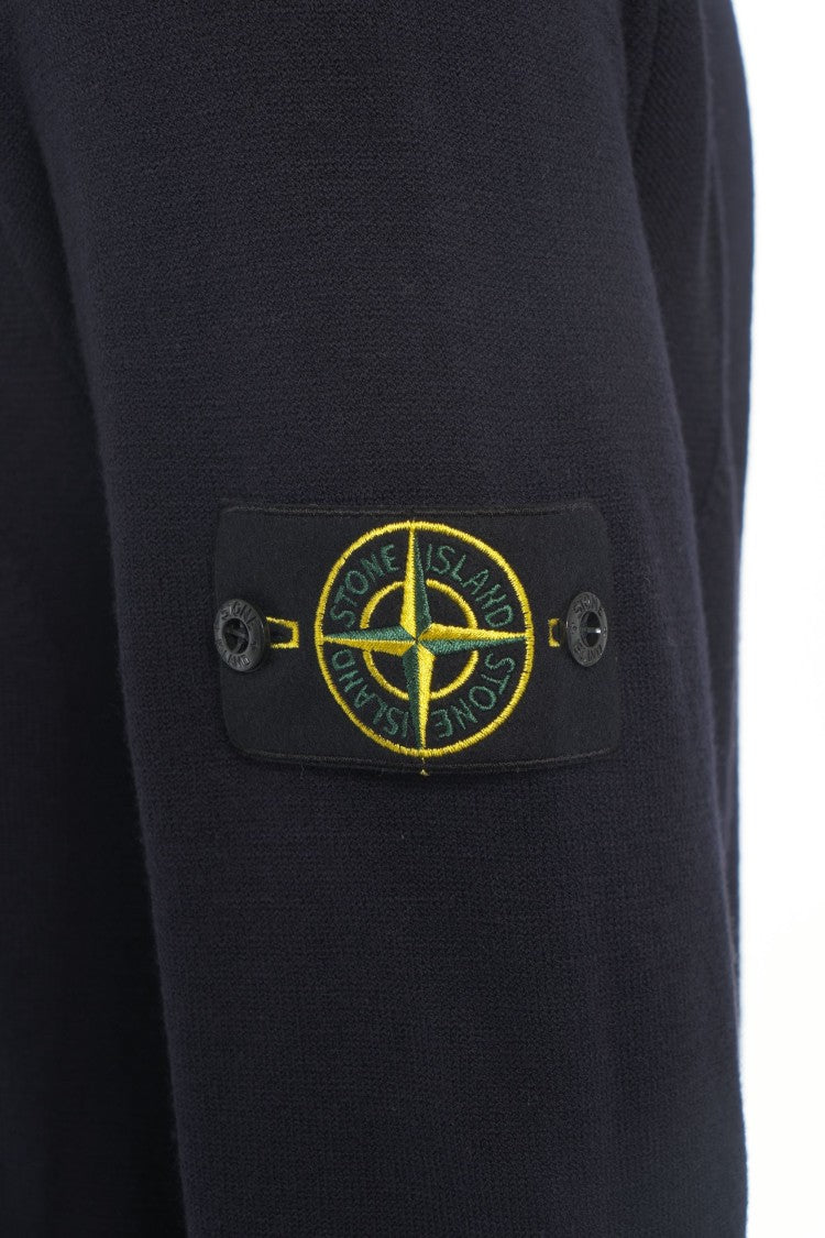Stone Island High-Collar Knitwear With Half-Button Closure