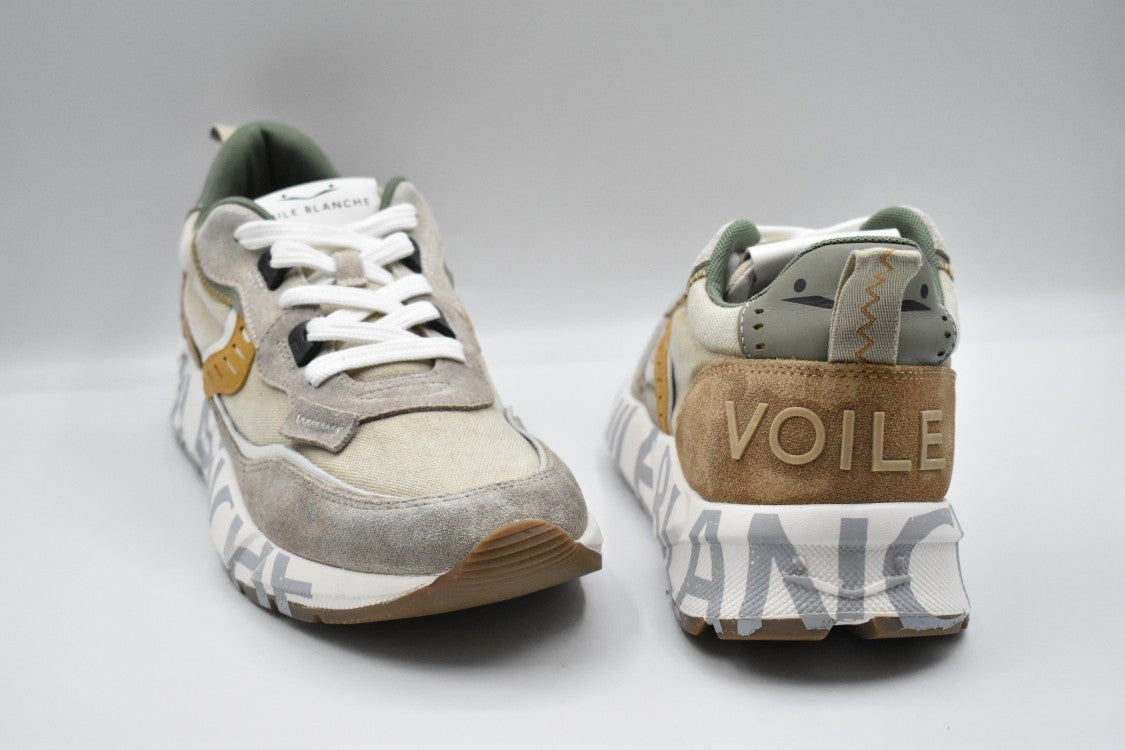 Voile Blanche Sand Orange Flat Sneakers With Textured Design