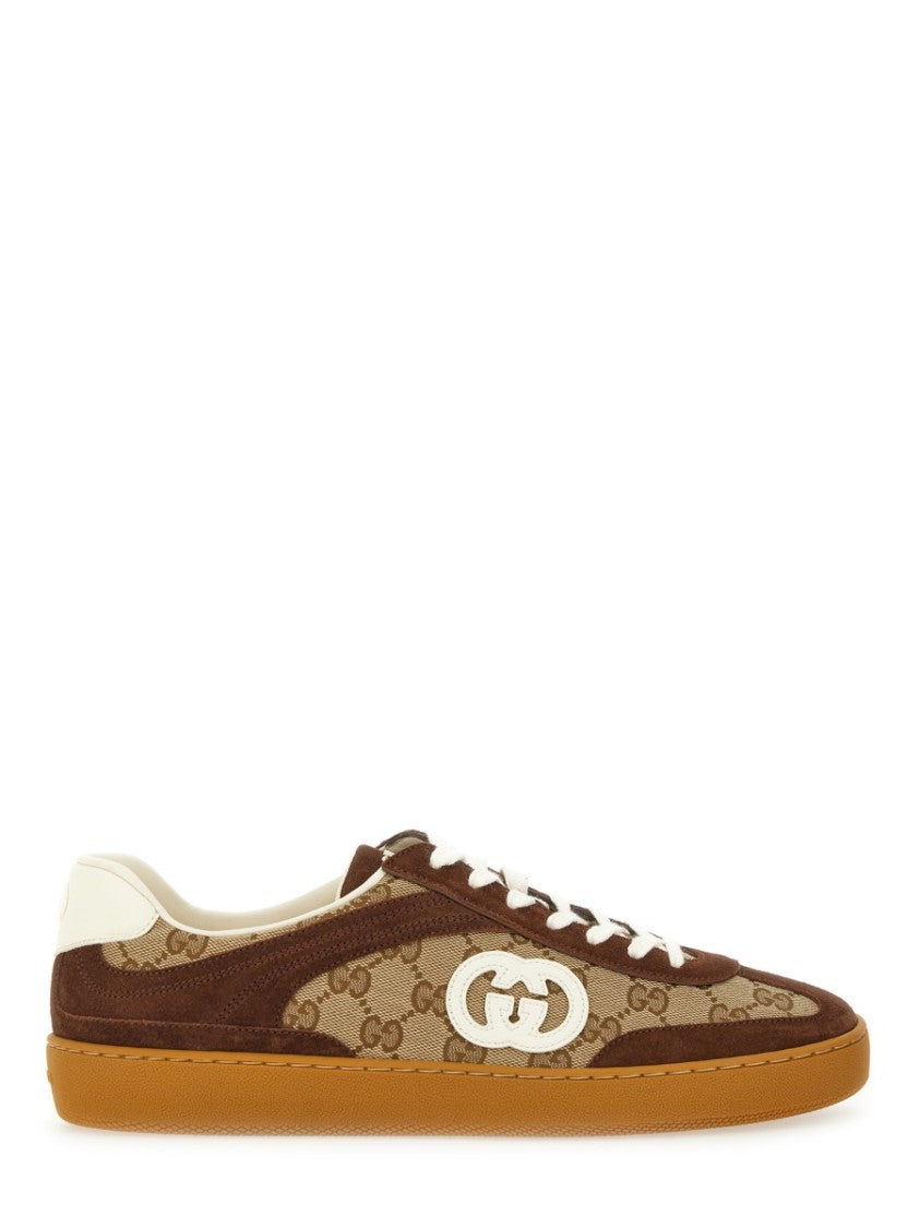 Gucci Low-Top Sneaker With Suede And Canvas Accents